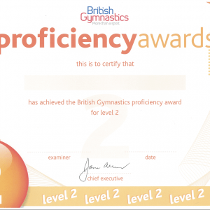 7.2 Gymnastics Certificate-ONLY   Level 2