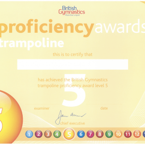 T052 Trampoline Certificate ONLY Level 5