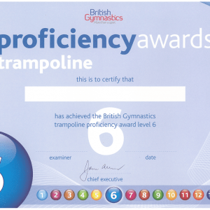 T062 Trampoline Certificate ONLY Level 6