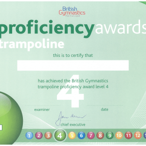 T042 Trampoline Certificate ONLY Level 4
