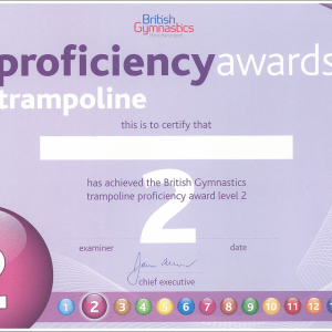 T022 Trampoline Certificate ONLY Level 2