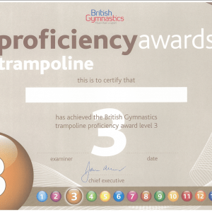 T032 Trampoline Certificate ONLY Level 3