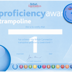 T011 Trampoline Badge & Certificate Level 1 (The first Trampolining award)