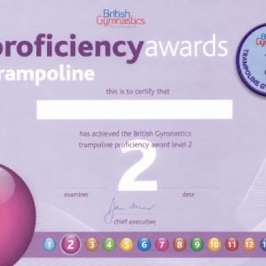 T021 Trampoline Badge & Certificate Level 2