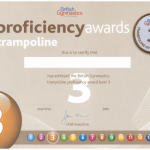 T031 Trampoline Badge & Certificate Level 3