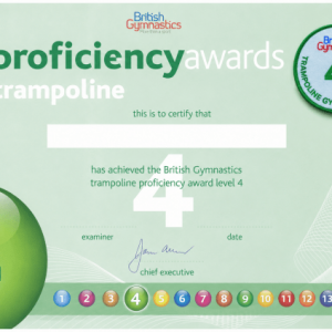 T041 Trampoline Badge & Certificate Level 4