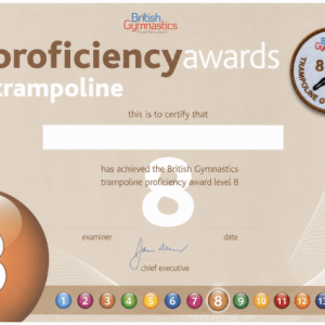 T081 Trampoline Badge & Certificate Level 8