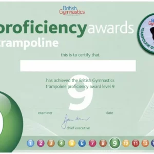 T091 Trampoline Badge & Certificate Level 9